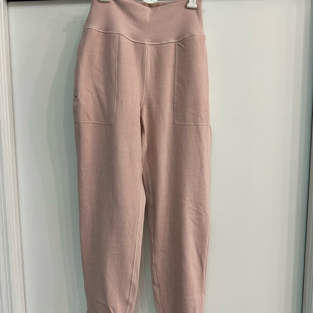 Rae Mode P6262 Pink High-Waisted Jogger Pants Size S Butter Soft with Pockets